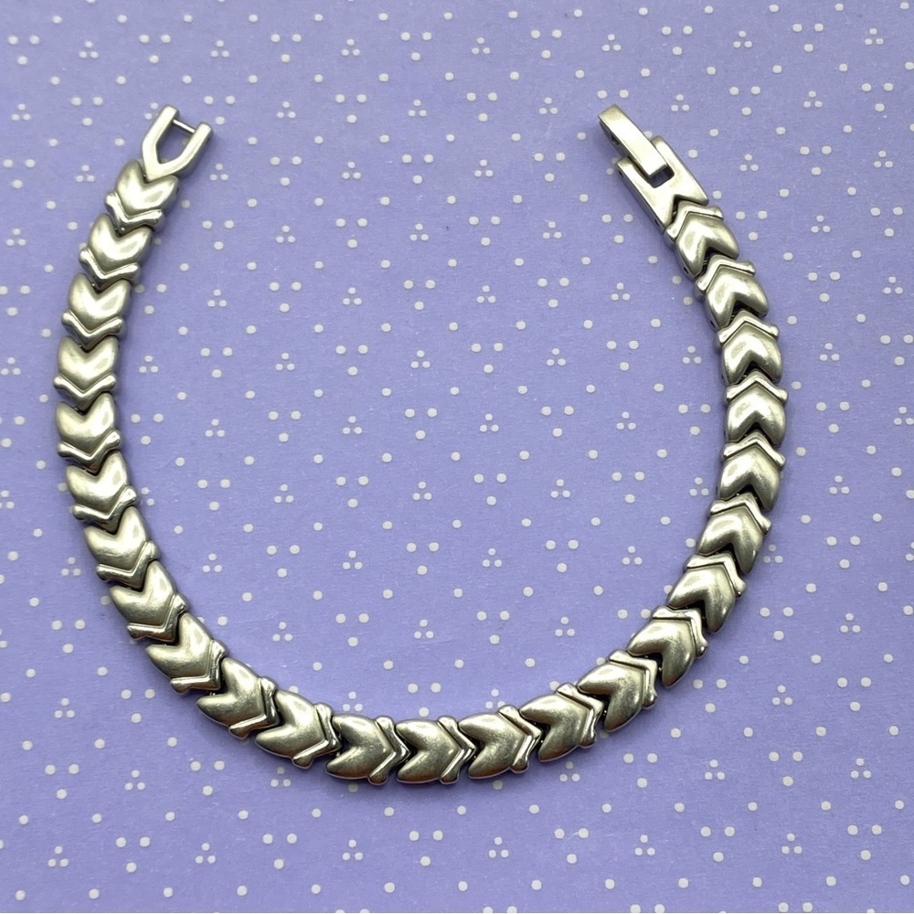 Magnetic Therapy Stainless Steel Bracelet Chevron Design Gender Neutral